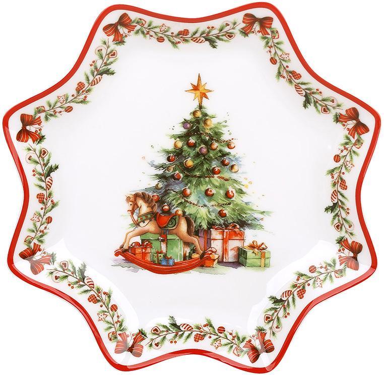 Тарілка порцелянова "Різдвона Ялинка" Ø19.5 см, зірочка, фото 1