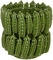 Ваза порцелянова "Peas" Ø17х17 см із рельєфним декором зелений горох