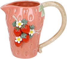 Ваза-глечик порцелянова "Raspberry" 26х17х23 см із рельєфним декором