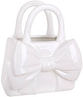 Ваза керамічна "Білий Бант" 20х12х22.5 см, у формі сумочки