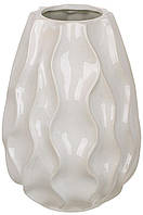 Ваза керамічна "Хвиля" Ø14х22 см, біла