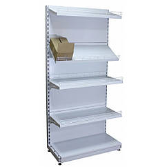 Стелаж торговий металевий 1900х750 мм, приставний стелаж односторонній Рістел, стелаж для продуктів, стелаж для техніки, для