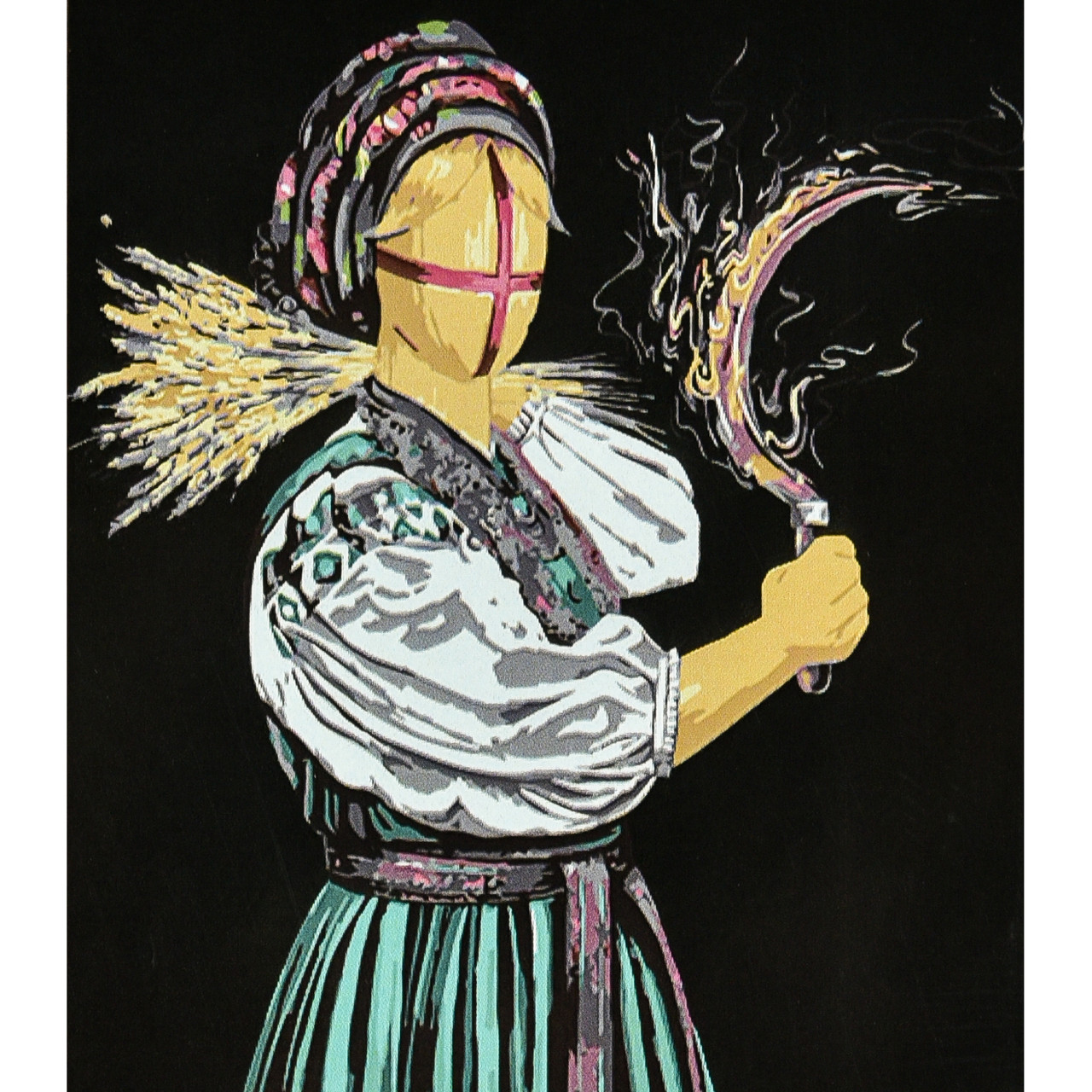 Картина за номерами Патріотична Сіяна на чорному фоні 40х50 см Strateg (AH1143), фото 1