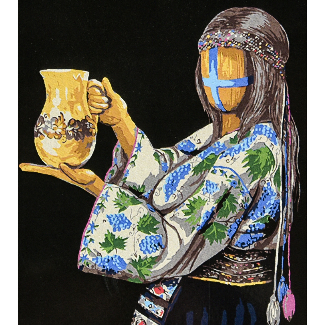 Картина за номерами Патріотична Піднесена на чорному фоні 40х50 см Strateg (AH1144), фото 1