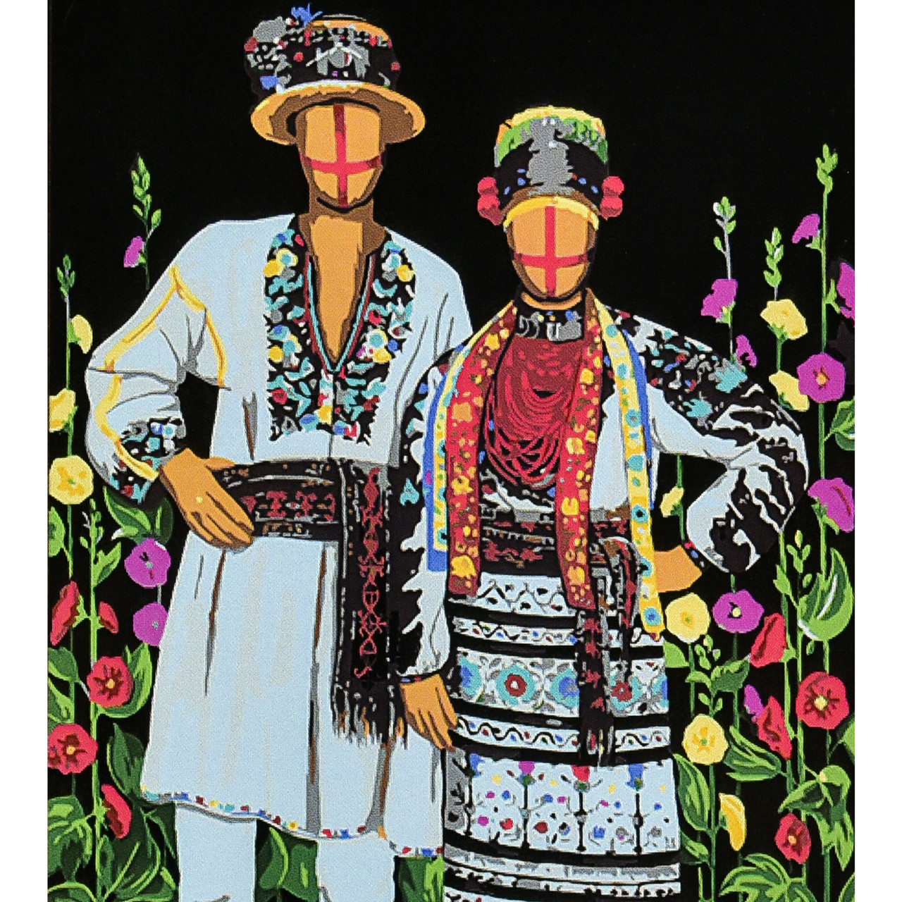 Картина за номерами Патріотична Нерозривні на чорному фоні 40х50 см Strateg (AH1146), фото 1