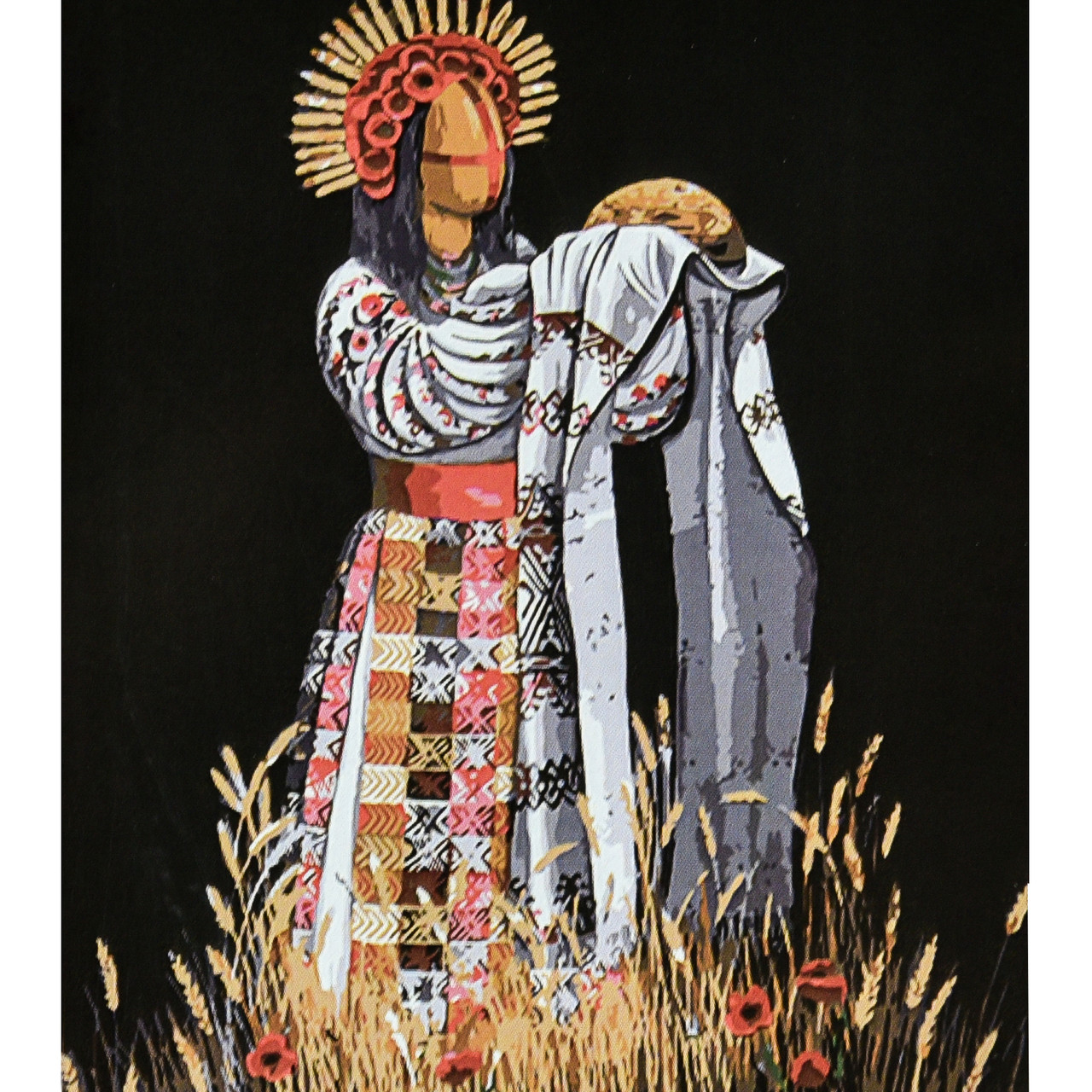 Картина за номерами Патріотична Колоска на чорному фоні 40х50 см Strateg (AH1140), фото 1