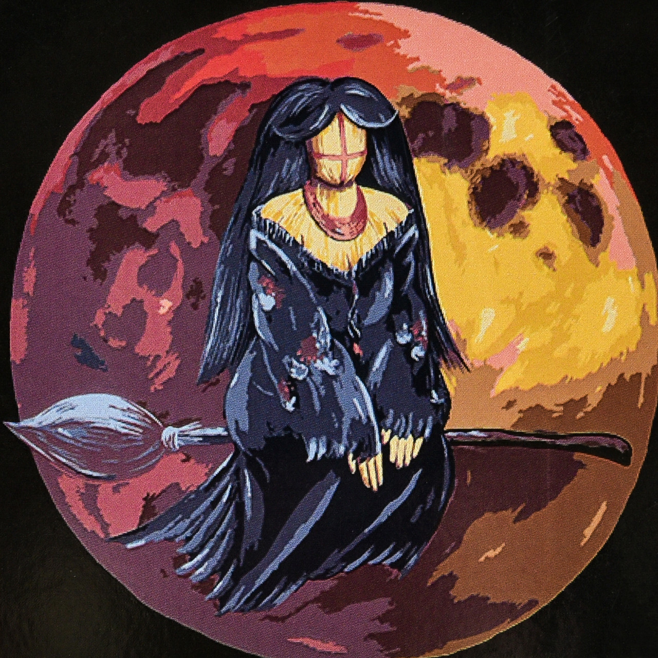 Картина за номерами Патріотична Обрана відьма на чорному фоні 40х40 см Strateg (AV4040-92), фото 1