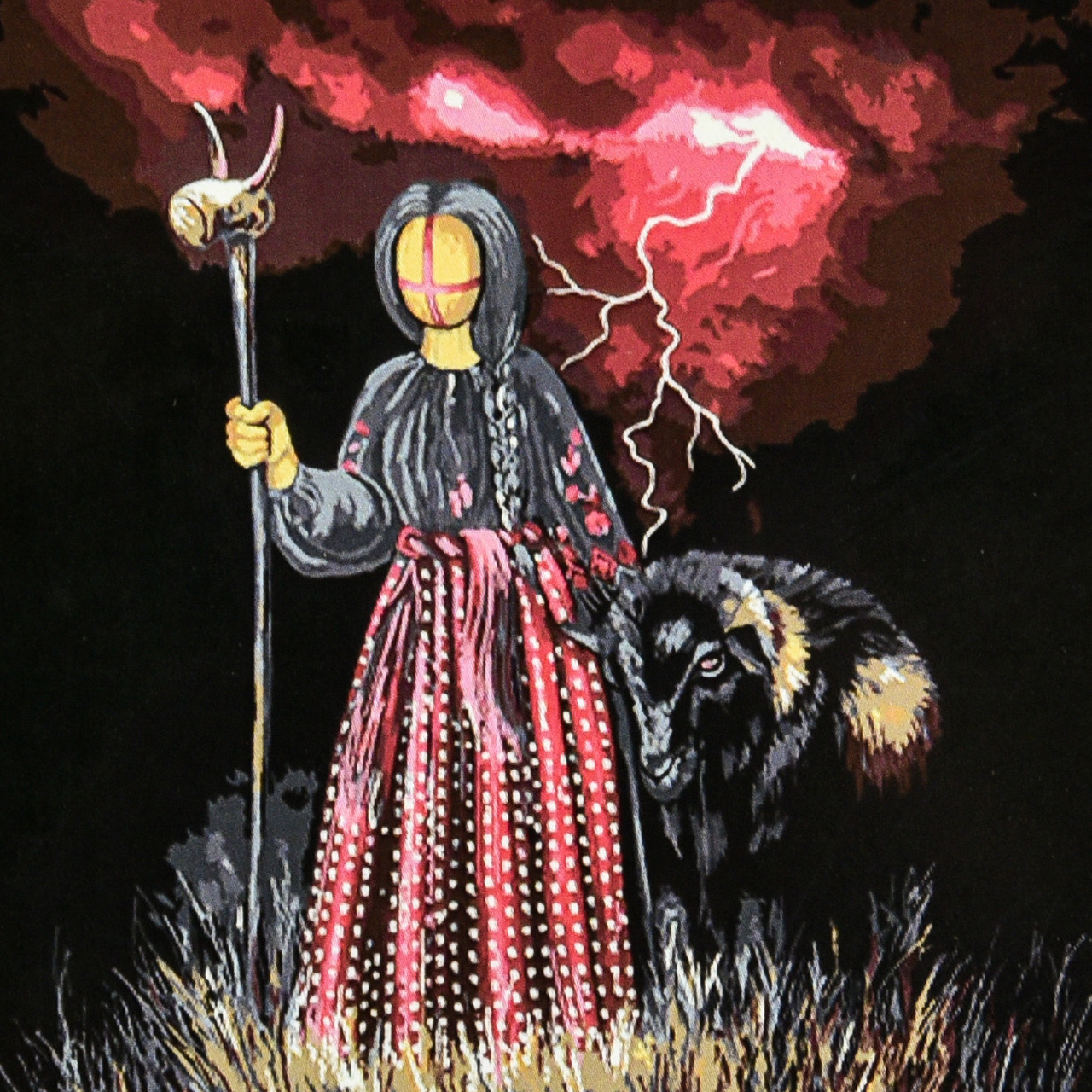 Картина за номерами Патріотична Блискавична відьма на чорному фоні 40х40 см Strateg (AV4040-85), фото 1