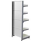 Стелаж торговий металевий 1900х950 мм, приставний стелаж односторонній Рістел, стелаж для продуктів, стелаж для техніки, для, фото 2