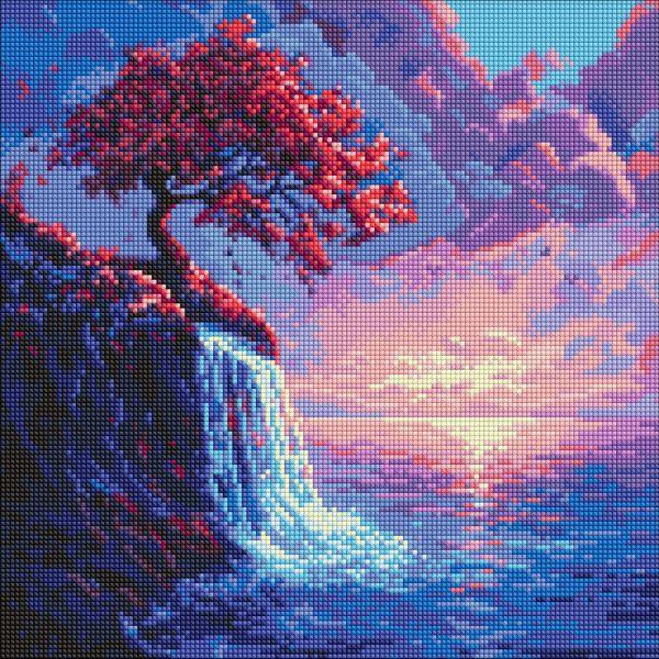 Алмазна мозаїка Сакура в потоці art_selena_ua 40х40 Ідейка (AMO8210), фото 1