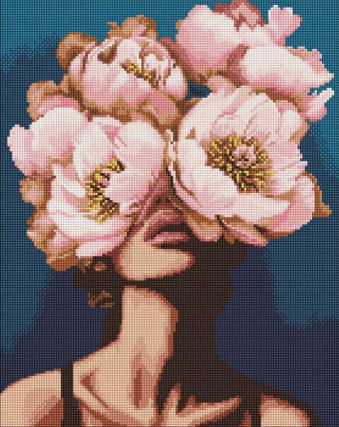 Алмазна мозаїка Загадка півоній з голограмними стразами (AB) victoria_art___ 40х50 Ідейка (AMO7989), фото 1