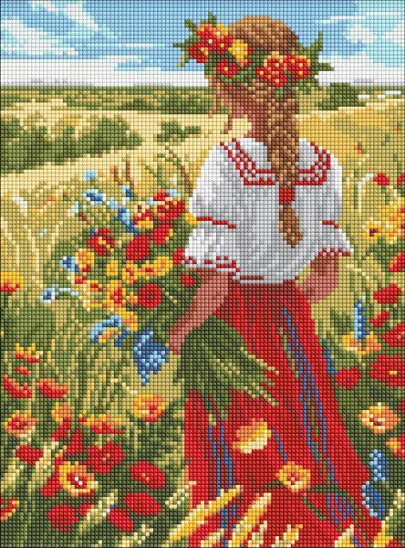 Алмазна мозаїка У рідних полях art_selena_ua 30х40 Ідейка (AMO8057), фото 1