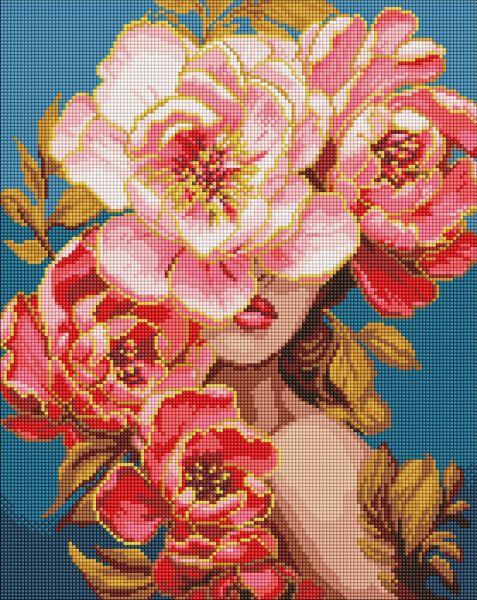 Алмазна мозаїка Квітуча грація з голограмними стразами (AB) victoria_art___ 40х50 Ідейка (AMO8004), фото 1