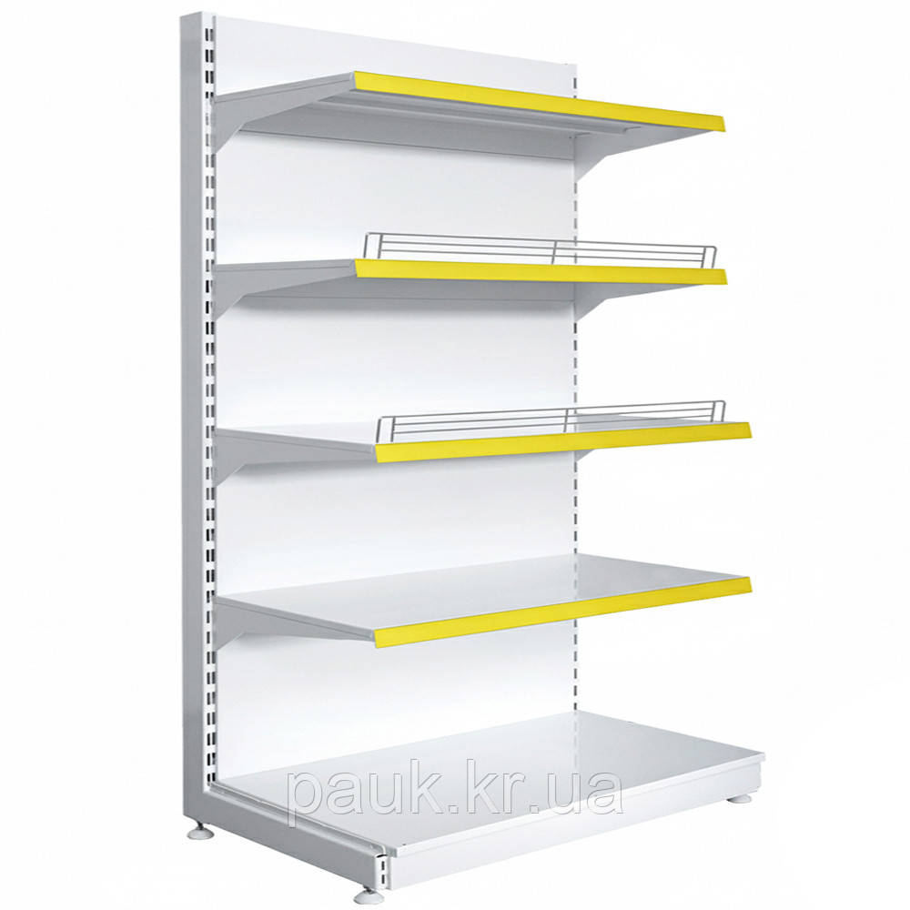 Стелаж торговий металевий 1900х1200 мм, приставний стелаж односторонній Рістел, стелаж для продуктів, стелаж для техніки, для, фото 1