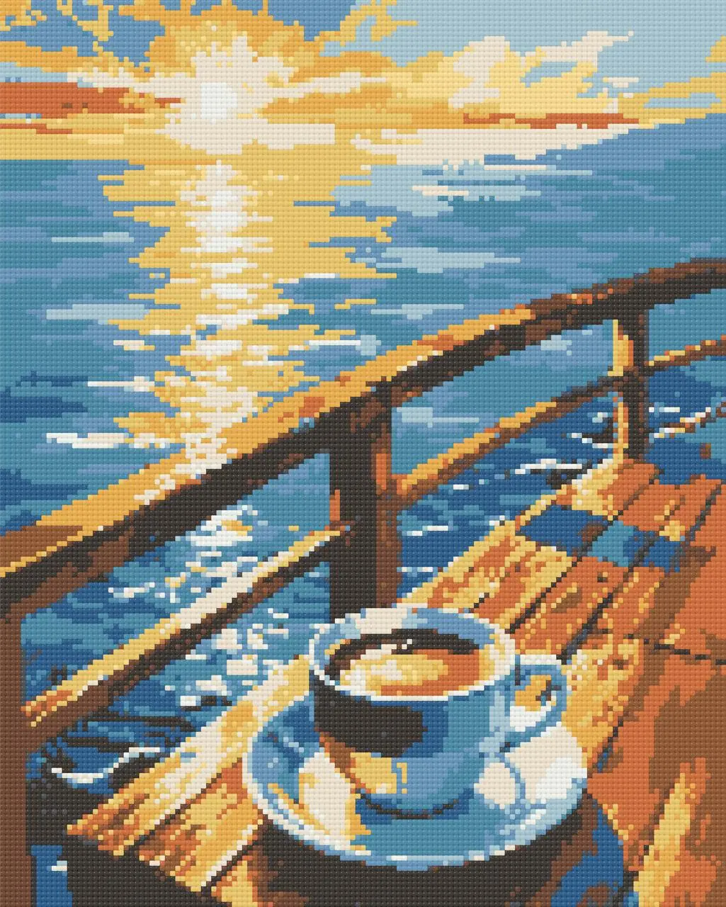 Алмазна мозаїка Кава на пірсі 40х50 см Орігамі (OD6006), фото 1