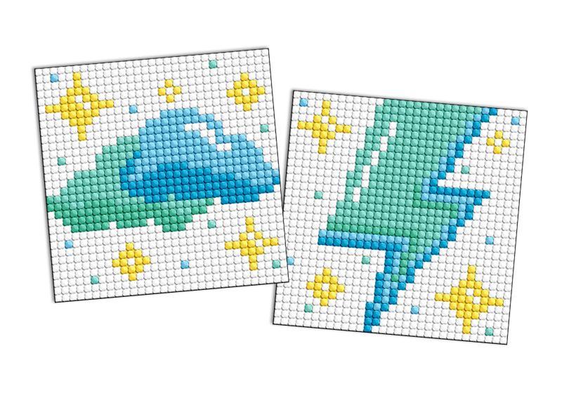 Алмазна мозаїка на магніті Хмара і блискавка, набір із 2 сюжетів 9х9 Ідейка (AMG1194), фото 1