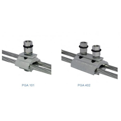 Плашкові алюмінієві затискачі PGA101 для з'єднання провідників заземлення 0.38-35 кВ, фото 1