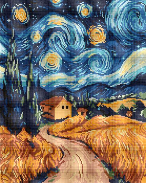 Алмазна мозаїка Українська ніч art_selena_ua 40х50 Ідейка (AMO8188), фото 1