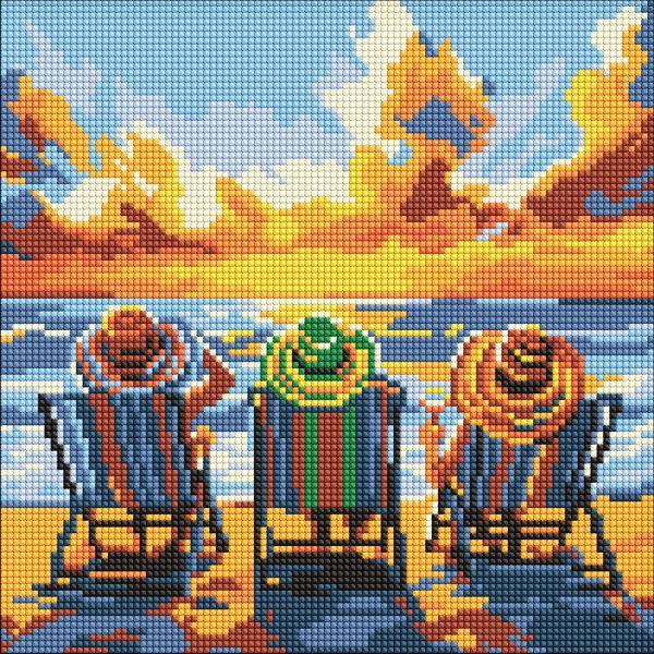 Алмазна мозаїка Відпустка з подругами art_selena_ua 30х30 Ідейка (AMO8260), фото 1