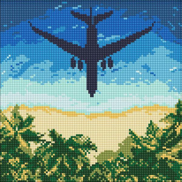 Алмазна мозаїка Літак до мрії art_selena_ua 30х30 Ідейка (AMO8265), фото 1