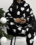 Жіночий флісовий костюм із сердечками, фото 2