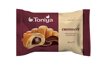 Круасан з наповнювачем з ароматом шоколаду (в індивідуальній упаковці) 1,8кг (30шт*60г) ТМ TONIYA