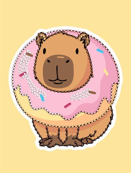 Алмазна мозаїка з частковою викладкою Солодкий капібара 15х20 Ідейка (AMV1221), фото 1