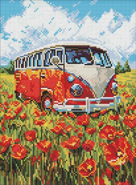 Алмазна мозаїка Подорож у червоне art_selena_ua 30х40 Ідейка (AMO8215), фото 1