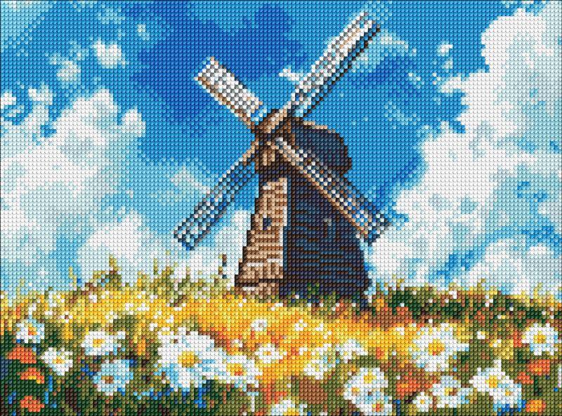 Алмазна мозаїка Млин посеред поля art_selena_ua 30х40 Ідейка (AMO8304), фото 1
