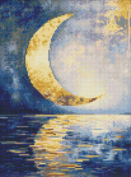 Алмазна мозаїка Відбиток місяця art_selena_ua 30х40 Ідейка (AMO8211), фото 1