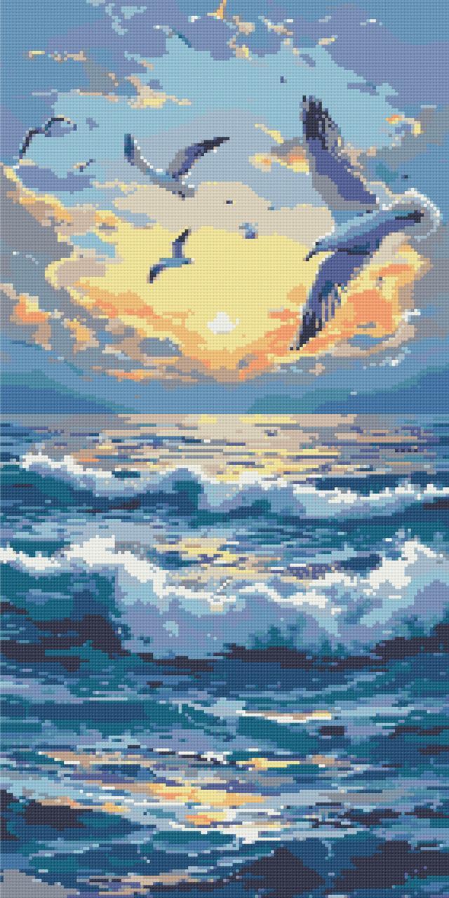 Алмазна мозаїка XXL Політ на хвилях 40х80 см Орігамі (OD5125), фото 1