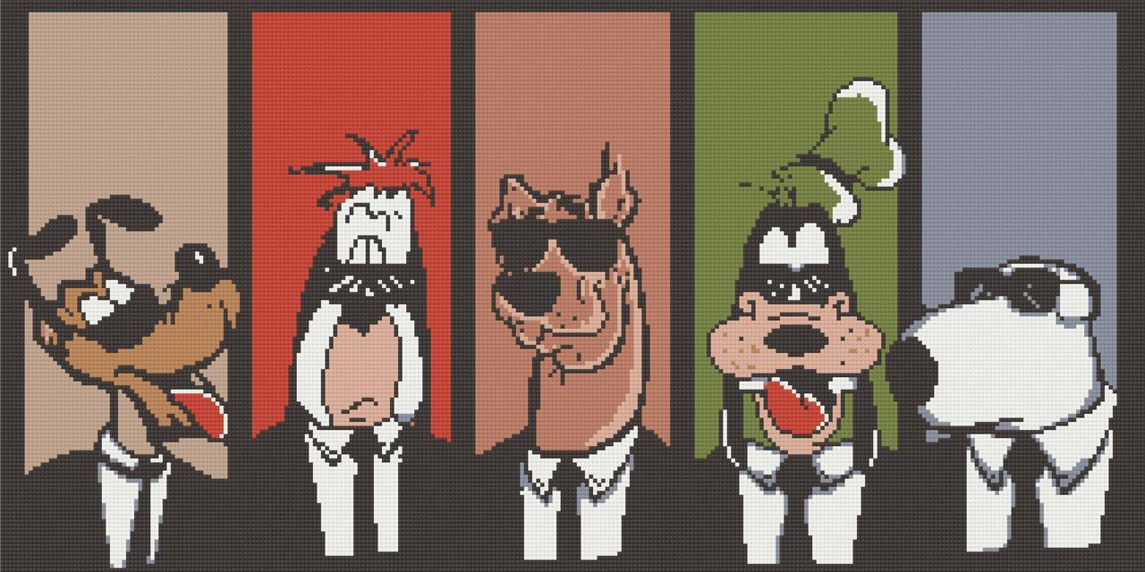 Алмазна мозаїка XXL Персонажі Дісней. Гуфі та ко 40х80 см Орігамі (OD6011), фото 1