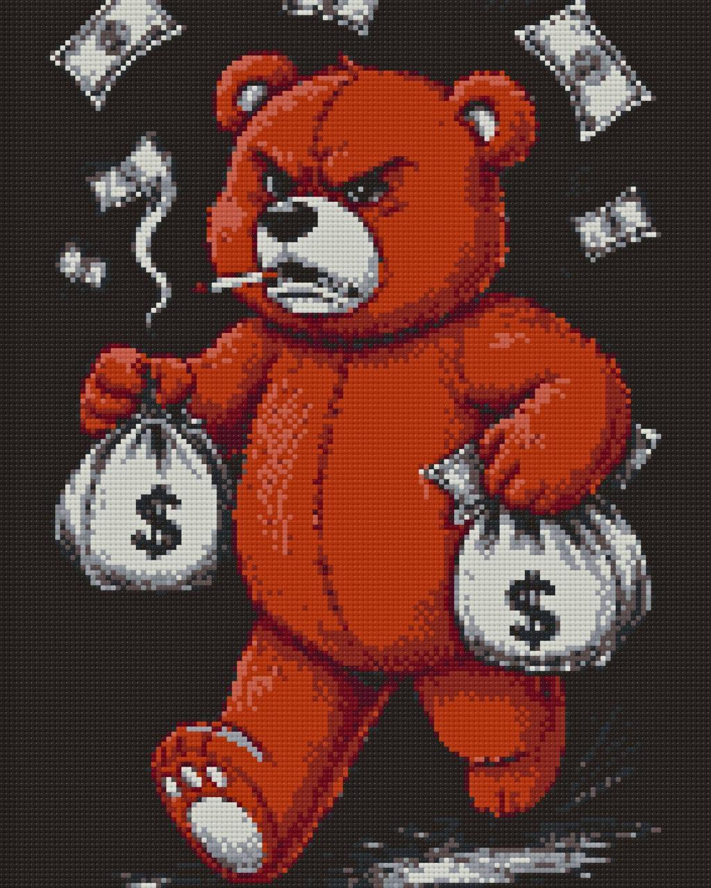 Алмазна мозаїка Ведмідь з грошима 40х50 см Орігамі (OD6012), фото 1
