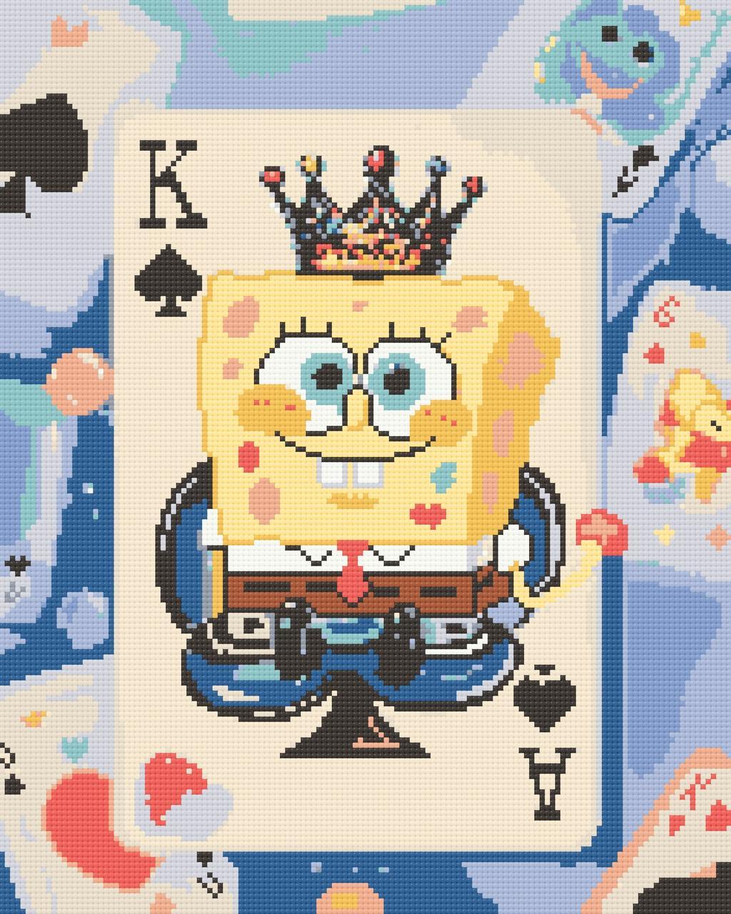 Алмазна мозаїка Спанчбоб - король океану 40х50 см Орігамі (OD6010), фото 1