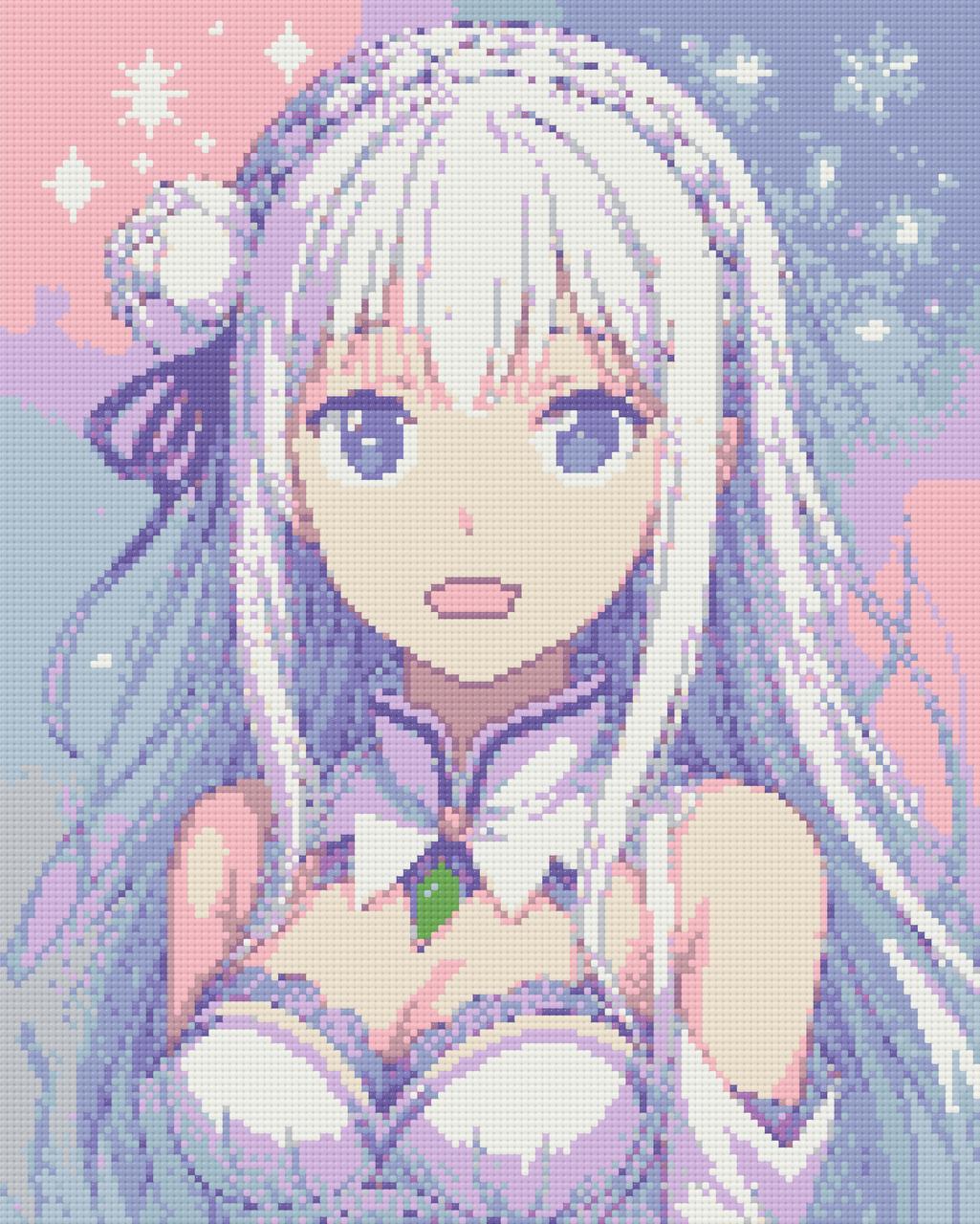 Алмазна мозаїка Аніме Емілія re-zero 40х50 см Орігамі (OD6013), фото 1