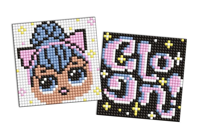 Алмазна мозаїка на магніті LOL і зірковий напис, набір із 2 сюжетів 9х9 Ідейка (AMG1115), фото 1