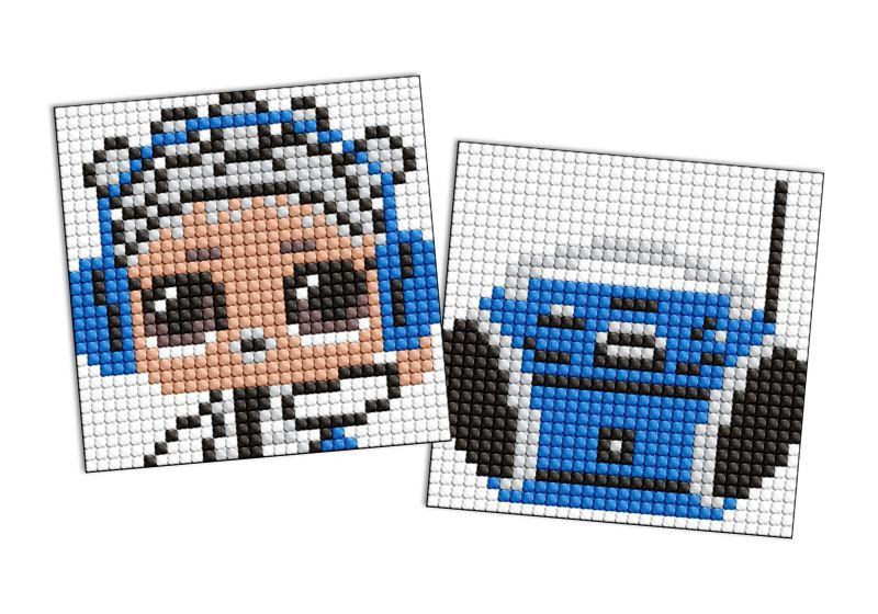 Алмазна мозаїка на магніті LOL і синій магнітофон, набір із 2 сюжетів 9х9 Ідейка (AMG1185), фото 1