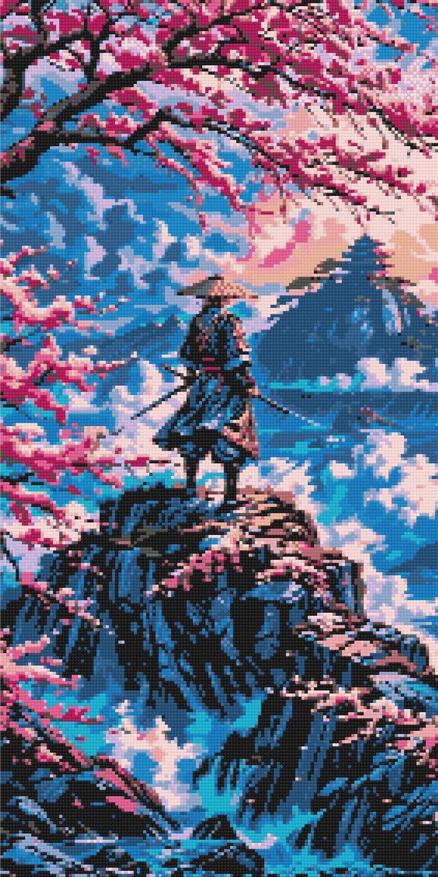 Алмазна мозаїка Шлях самурая 40*80 см Орігамі (OD5134), фото 1