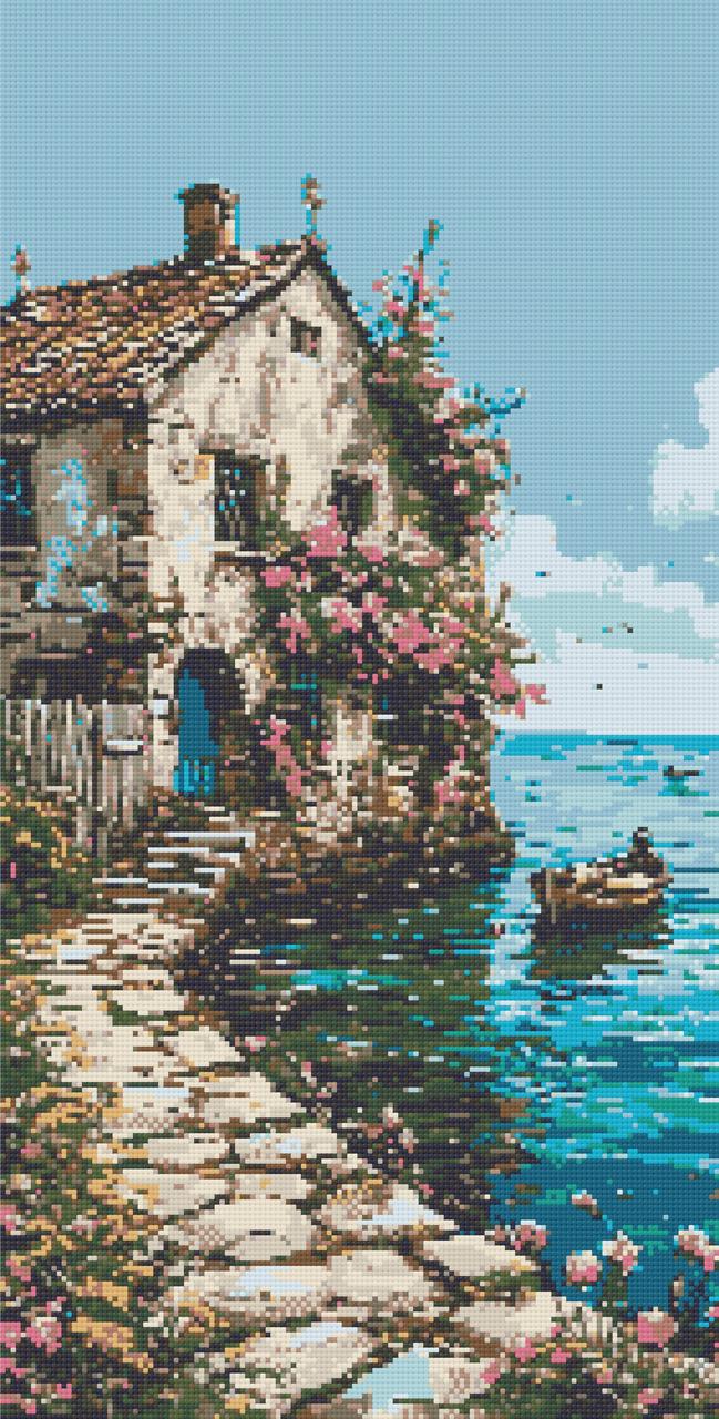 Алмазна мозаїка Літній спокій Провансу 40*80 см Орігамі (OD5131), фото 1