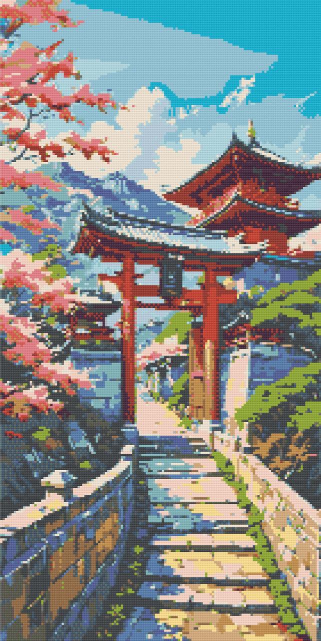 Алмазна мозаїка Японська весна 40*80 см Орігамі (OD5148), фото 1