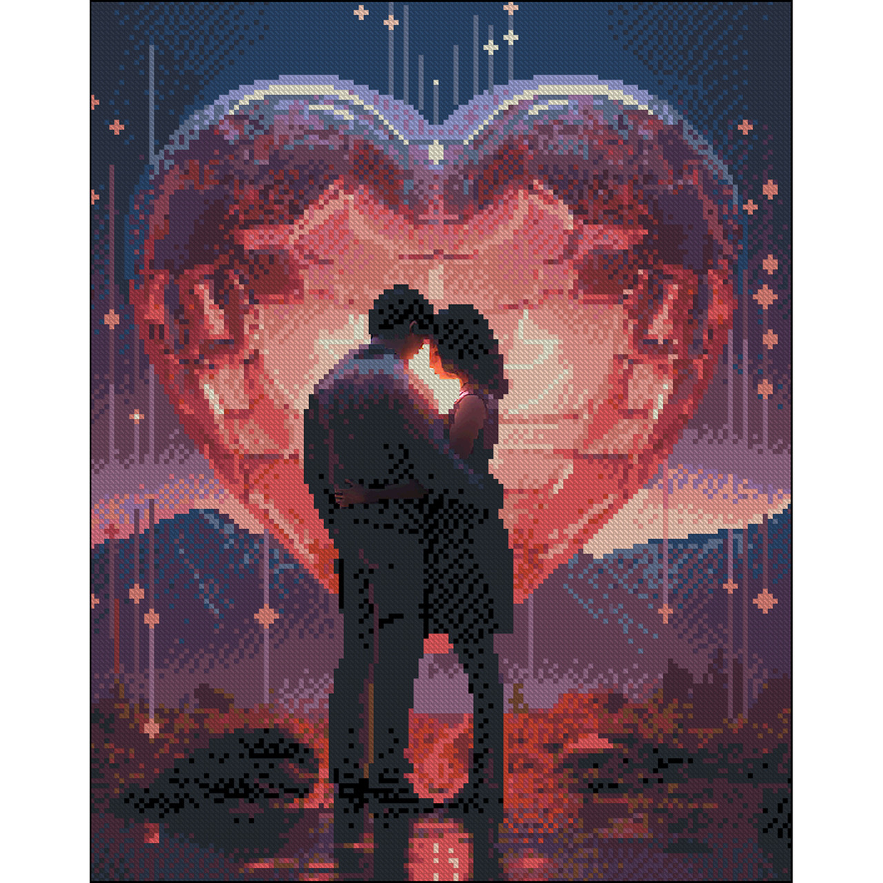 Алмазна мозаїка Закохані без підрамника 40х50 см Strateg (ZAV4050-17), фото 1