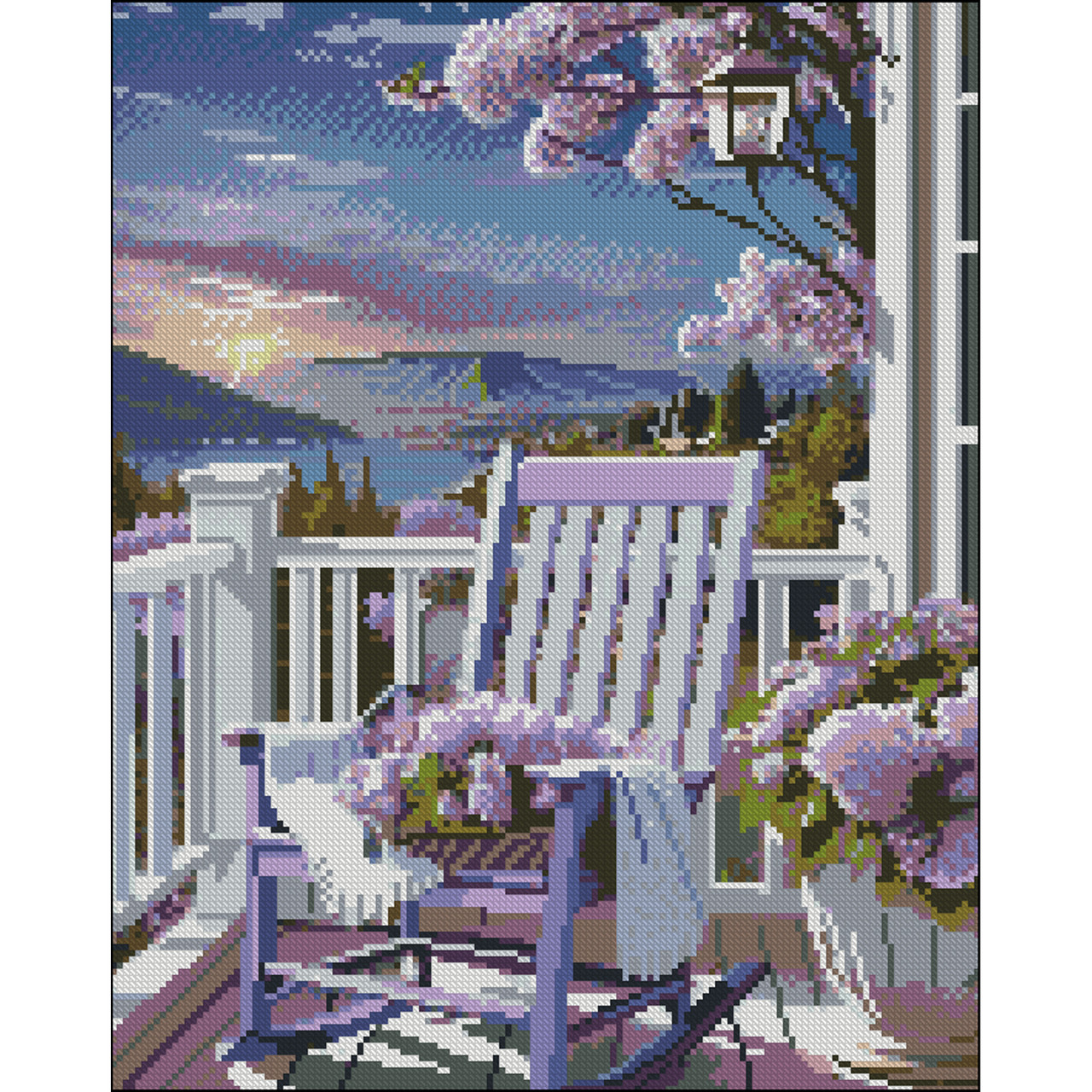 Алмазна мозаїка Пурпуровий захід без підрамника 40х50 см Strateg (ZAV4050-21), фото 1