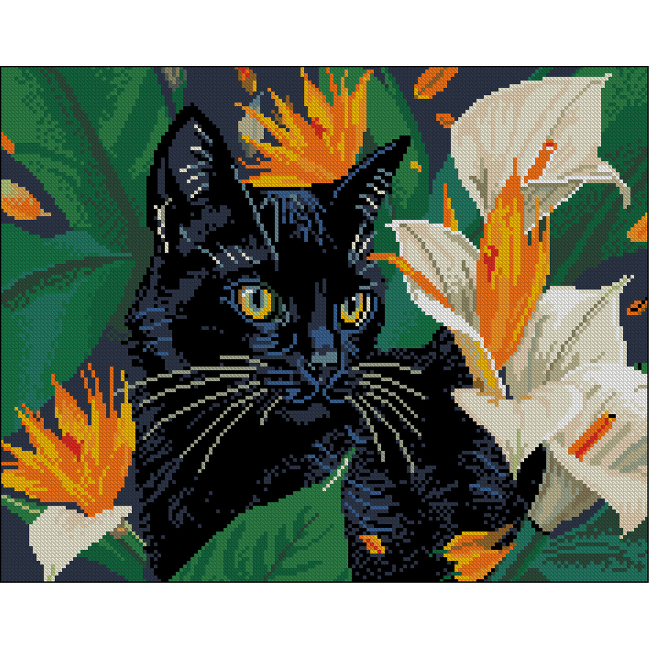 Алмазна мозаїка Кішка на полюванні без підрамника 40х50 см Strateg (ZAV4050-40), фото 1