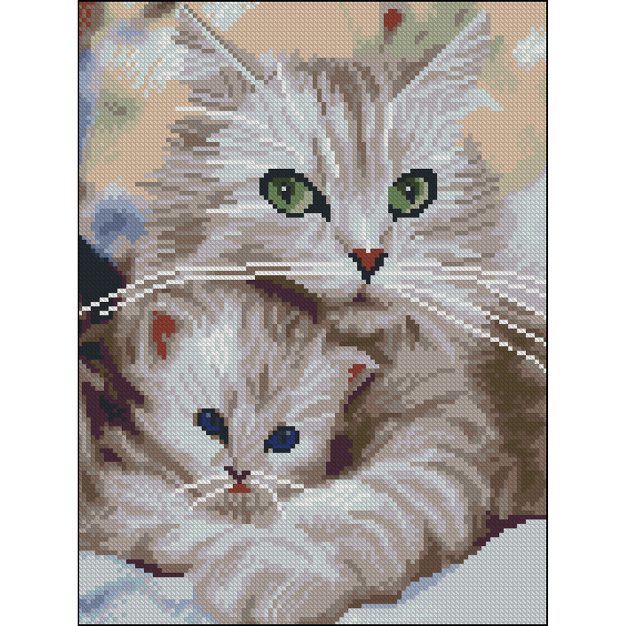 Алмазна мозаїка Котики без підрамника 30х40 см Strateg (ZAV3040-9), фото 1