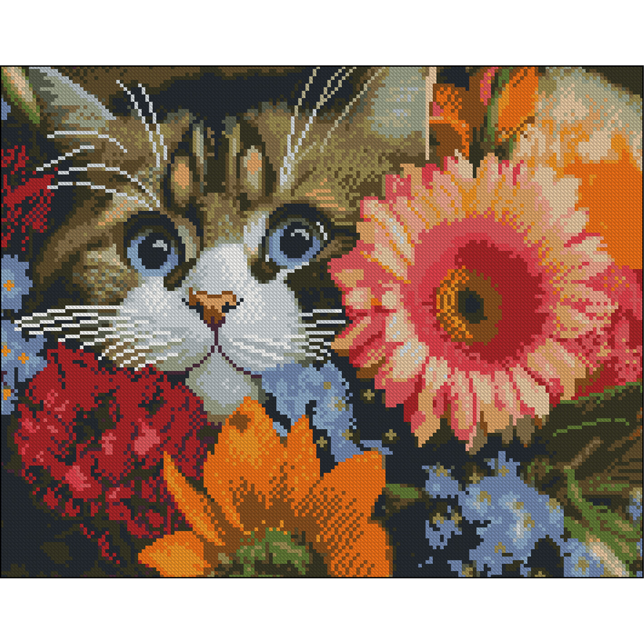 Алмазна мозаїка Блакитноокий без підрамника 40х50 см Strateg (ZAV4050-11), фото 1