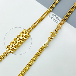 Ланцюжок Подвійний Панцир, р.40 медичне золото Xuping 18К