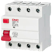ПЗВ CNC YCB9RL-100 100А 3Р+N 6кА 30мА (Б00041356) На DIN-рейку, 4P, електромеханічний