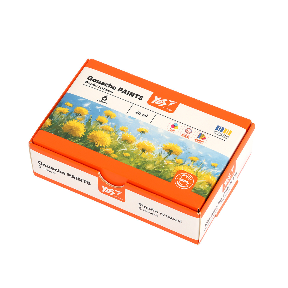 Фарби гуашеві Yes Orange Line 6 кольорів по 20 мл (230430), фото 1