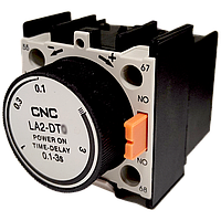 Блок контакт витримки часу CNC LA2-DT2 NO+NC 0,1 сек-30 сек затримка на влючення (000000909) 1NO, 1NC