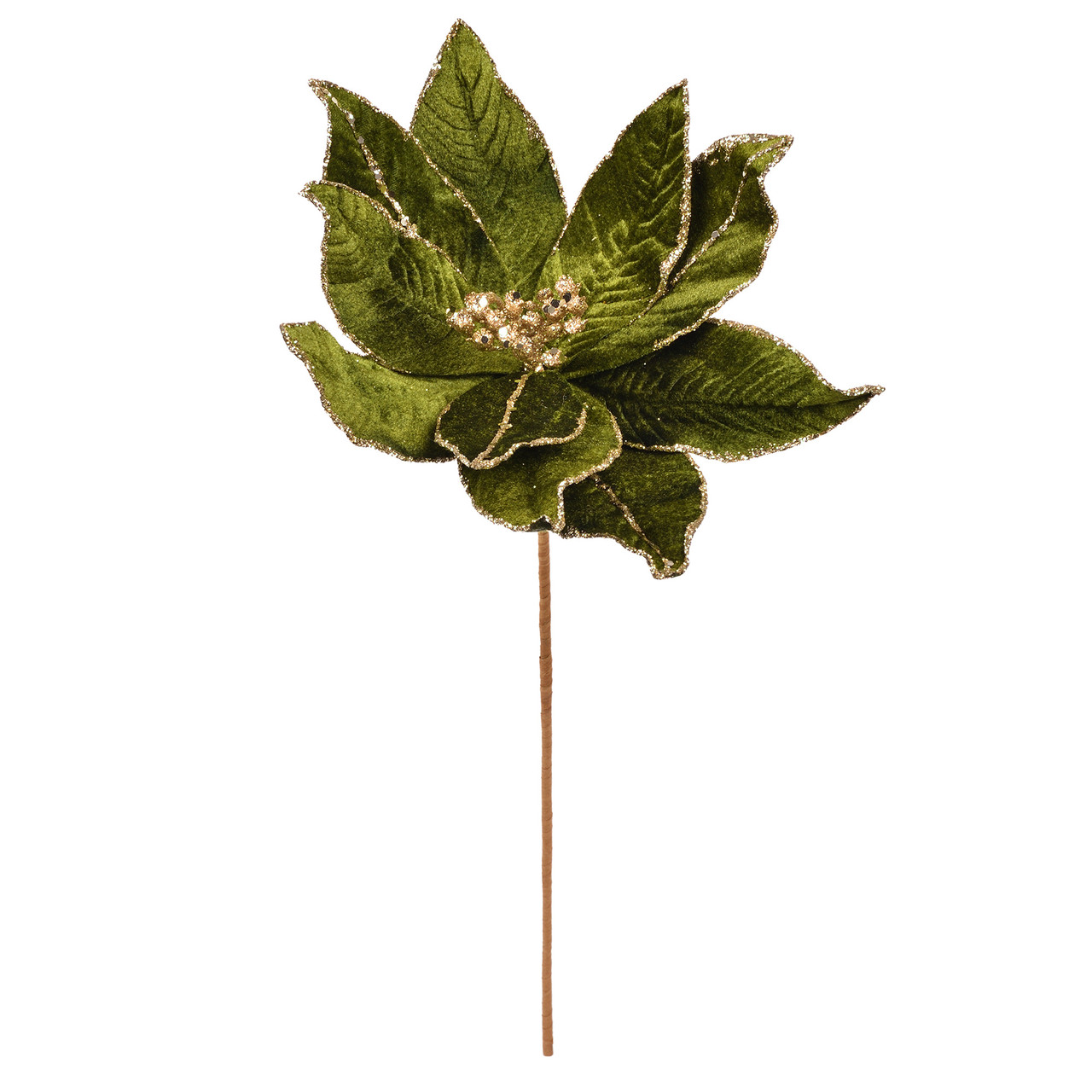 Квітка декоративна Yes! Fun Пуансетія темно-зелений 23см (974975), фото 1